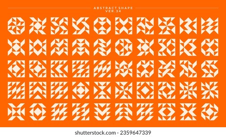 Modern sharp line bauhaus abstract square basic shape pattern