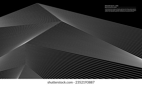 Modern sharp line mountain background design. Minimal blend line peak background