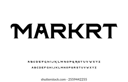 Modern sharp sans serif display font vector