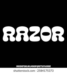 Modern sharp sans serif display font vector