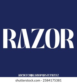 Modern sharp sans serif display font vector