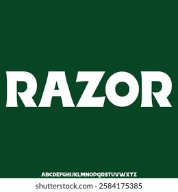 Modern sharp sans serif display font vector