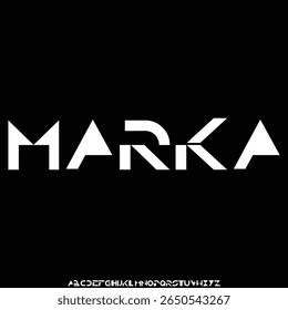 Modern sharp sporty sans serif display font vector illustration