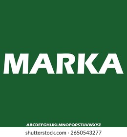 Modern sharp sporty sans serif display font vector illustration