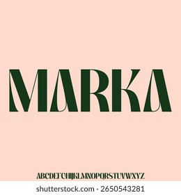 Modern sharp sporty sans serif display font vector illustration