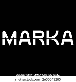 Modern sharp sporty sans serif display font vector illustration