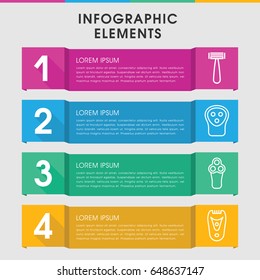 Modern shaver infographic template. infographic design with shaver icons includes razor. can be used for presentation, diagram, annual report, web design.