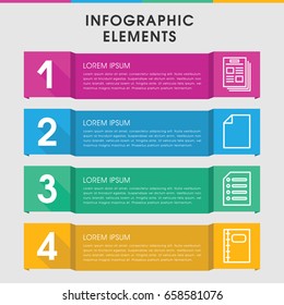 Modern sheet infographic template. infographic design with sheet icons includes notebook, paper. can be used for presentation, diagram, annual report, web design.