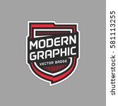 Modern shield badge vector graphic emblem logo design