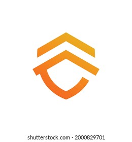 Modern shield castle logo design