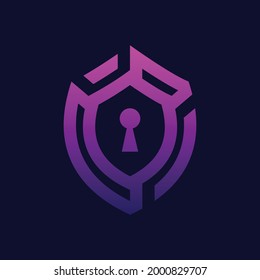 Modern shield castle logo design