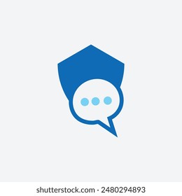 Vector de icono de escudo moderno con logotipo de chat