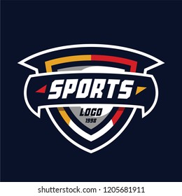 Modern Shield Colorful Sport Logo Vector Template