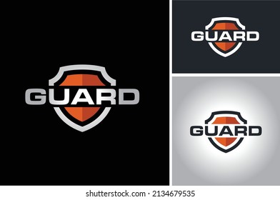 Modern Shield Emblem for Guard Protect Secure Safe logo design