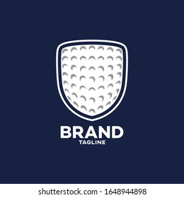 Modern shield and golf game logo.. Vector illustration.