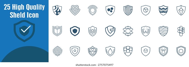 Modern shield icon design set featuring security, protection, cybersecurity sheld, privacy sheld, and defense concepts. Clean, scalable vector icons with unique styles, digital security, network protection, lock shield, secure app icon, vector shield, shield logo, security badge, protection badge, modern icon set.