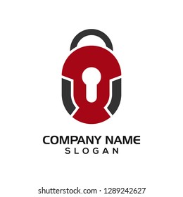 Modern shield with keyhole as the padlock for security logo template or design resources