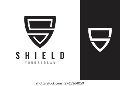 Modern shield letter S monogram logo design