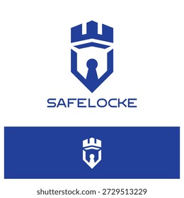 Modern Shield Lock Logo Design for Security and Cyber Protection Brand.
