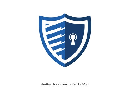 Modern Shield lock logo template shield logo element shield vector illustration