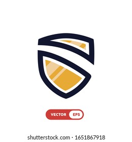moderna compañía de logotipos de escudo con forma única de emblema , realmente buena para una empresa de seguridad o tecnología