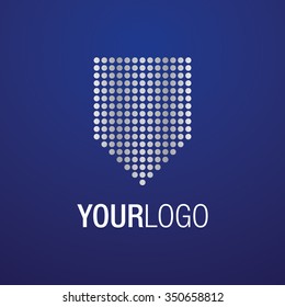Modern shield logo with dots, for your business. Abstract vector logo.