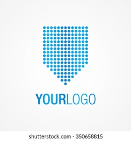 Modern shield logo with dots, for your business. Abstract vector logo.