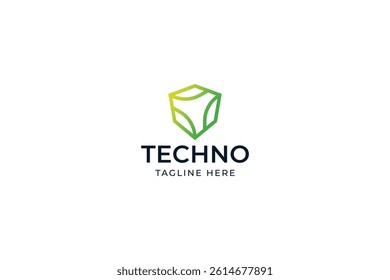 Modern Shield Logo Representing Innovative Technology and Secure Digital Connection Design