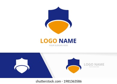 Modern shield logo. Safe, secure, protection logotype design template.