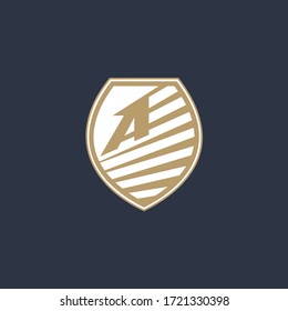 Diseño del logotipo del emblema gráfico vectorial de placa A