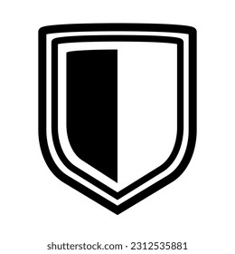 Modern shield silhouette icon. Vector.