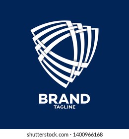 Modern shield and technology logo