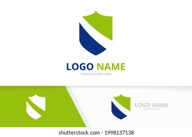 Modern shield vector graphic logo. Security logotype design template.