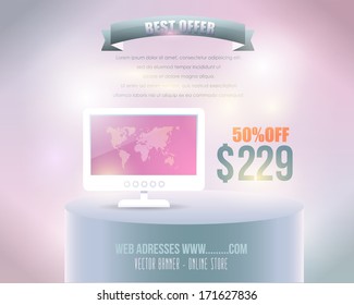 Modern Shine Showroom Store Vector Banner Design