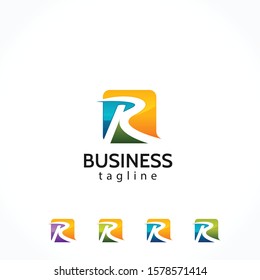 Modern shining letter R logo