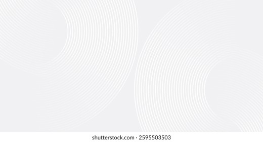 Modern shiny blue circle lines pattern. Futuristic technology concept. Suit for cover poster modern. Abstract white glowing geometric lines on gray background simple modern