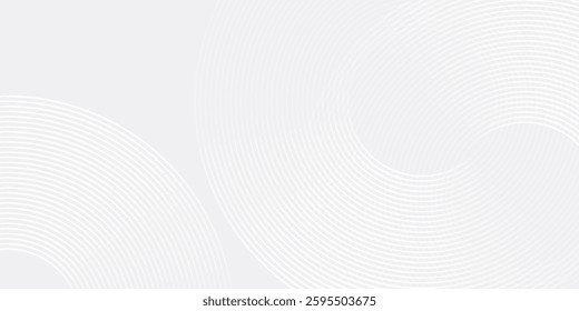 Modern shiny blue circle lines pattern. Futuristic technology concept. Suit for cover poster modern. Abstract white glowing geometric lines on gray background simple modern abstract art