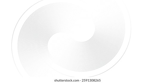 Modern shiny blue circle modern white glowing geometric lines on gray background abstract simple background