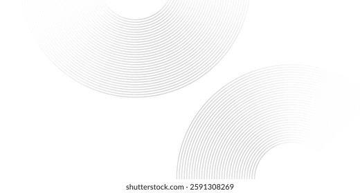 Modern shiny blue circle modern white glowing geometric lines on gray background abstract