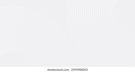 Modern shiny blue circle. White glowing geometric lines on gray background abstract simple