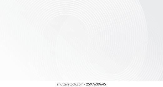 Modern shiny blue circle white glowing geometric lines on gray background simple modern abstract