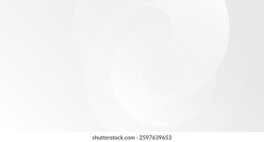 Modern shiny blue circle white glowing geometric lines on gray background simple modern