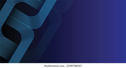 Modern shiny blue rounded square lines pattern for poster, cover, banner, presentation, website, flyer