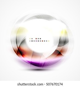 Modern shiny blurred swirl template, vector layout for message presentation