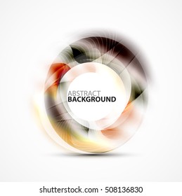 Modern shiny blurred swirl template, vector layout for message presentation