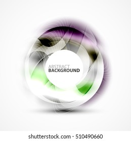 Modern shiny blurred swirl template, vector layout for message presentation