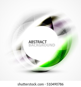 Modern shiny blurred swirl template, vector layout for message presentation