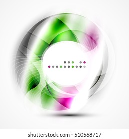 Modern shiny blurred swirl template, vector layout for message presentation