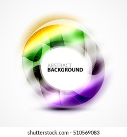 Modern shiny blurred swirl template, vector layout for message presentation
