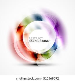 Modern shiny blurred swirl template, vector layout for message presentation